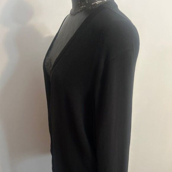 Charter Club Black V-neck button front cardigan, size 3X - Picture 2 of 4